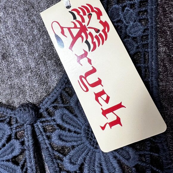 Aryeh NWT Dress Floral Butterfly Design Brown Womens M Boho Cottage Core LS - Picture 13 of 16